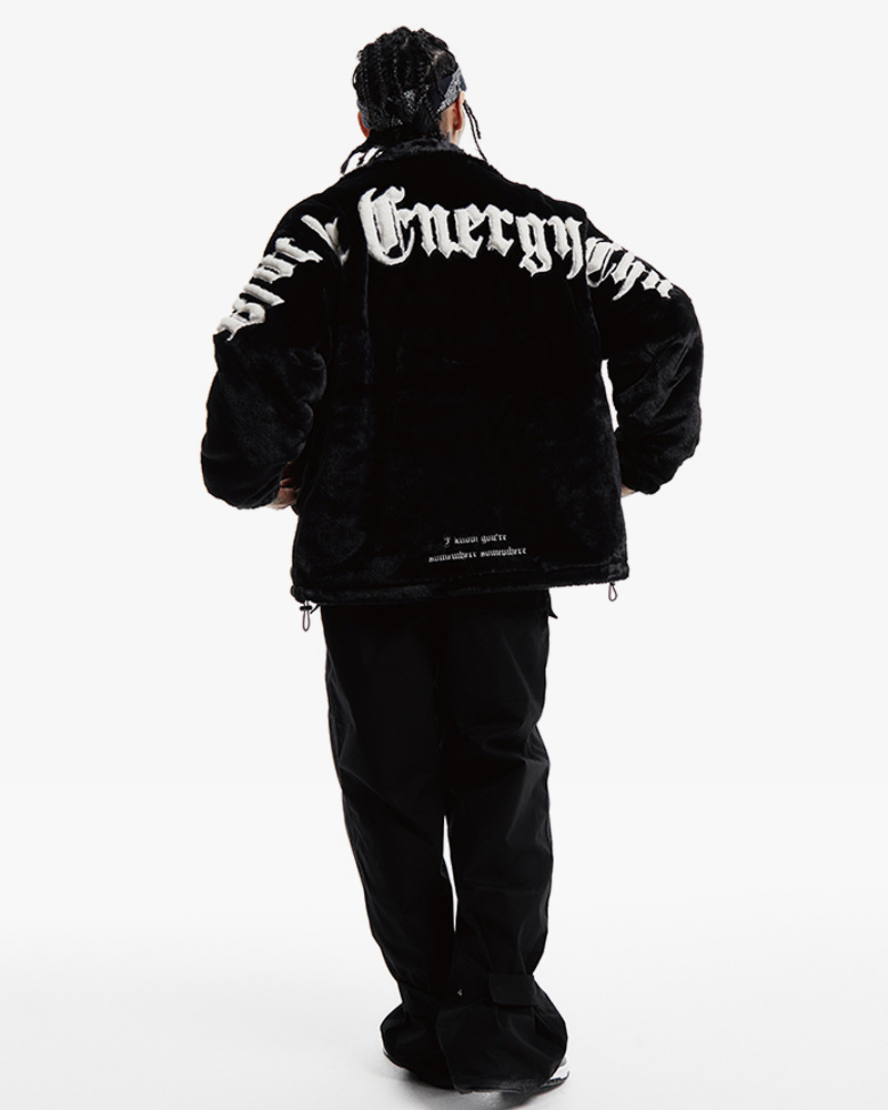 Y2K Grunge Faux Fur Jacket - 90S Retro Style, Perfect For Y2K Summer Outfits And Party Looks