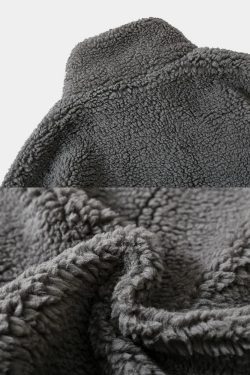 Y2K Grunge Fluffy Fleece Jacket - Retro 90S Fashion, Summer Outfits, And Pastel Goth Style