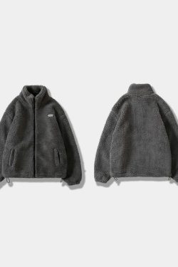 Y2K Grunge Fluffy Fleece Jacket - Retro 90S Fashion, Summer Outfits, And Pastel Goth Style