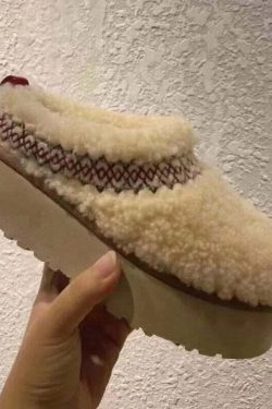 Y2K Grunge Fur Slippers Ankle Boots - Plush Platform Winter Snow Shoes, Retro 90S Fashion