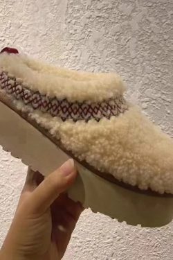 Y2K Grunge Fur Slippers Ankle Boots - Plush Platform Winter Snow Shoes, Retro 90S Fashion
