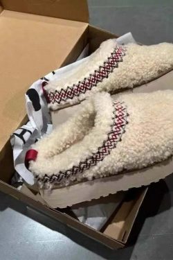 Y2K Grunge Fur Slippers Ankle Boots - Plush Platform Winter Snow Shoes, Retro 90S Fashion