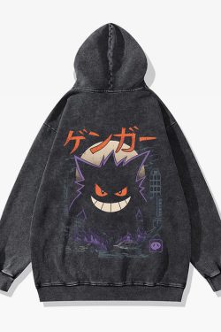 Y2K Grunge Gengar Hoodie - Retro 90S Fashion, Summer Y2K Outfits, Pastel Goth Style