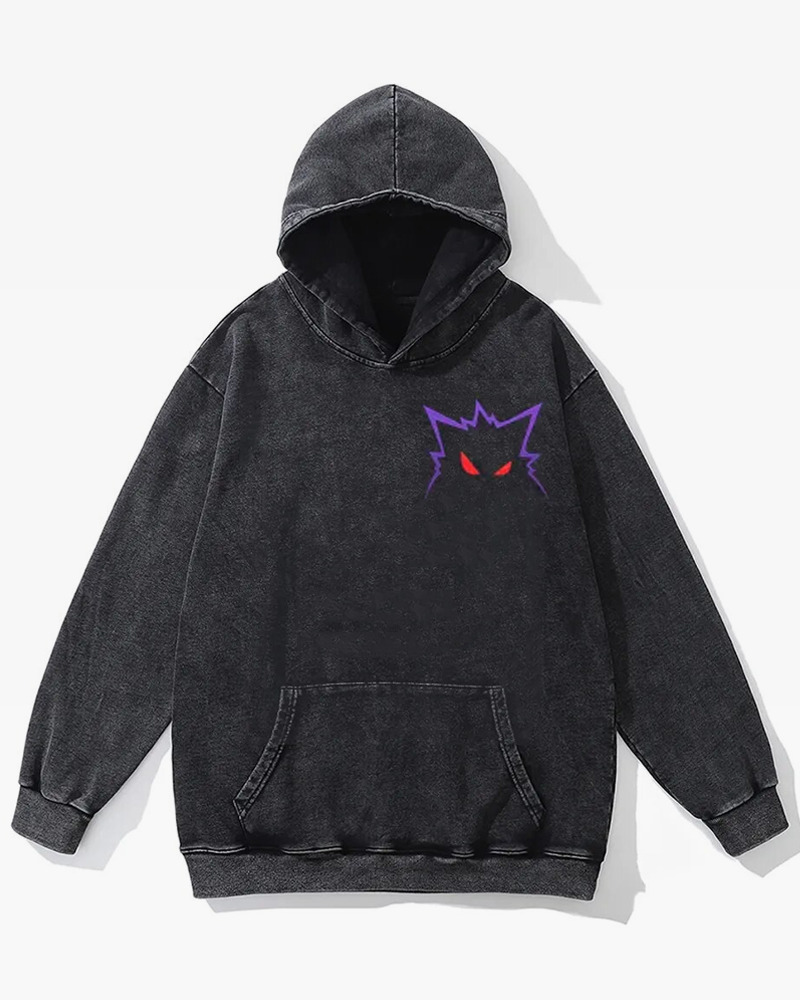 Y2K Grunge Gengar Hoodie - Retro 90S Fashion, Summer Y2K Outfits, Pastel Goth Style