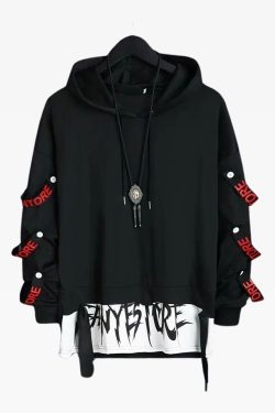 Y2K Grunge Goth Hoodie For Men - Retro 90S Fashion, Dark Y2K Style, Perfect For Y2K Outfits