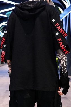 Y2K Grunge Goth Hoodie For Men - Retro 90S Fashion, Dark Y2K Style, Perfect For Y2K Outfits