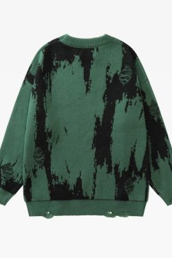 Y2K Grunge Goth Knit Sweater - Retro 90S Fashion, Summer Outfits, And Pastel Goth Style