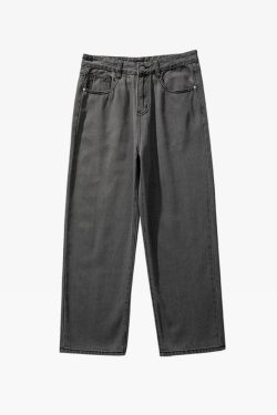 Y2K Grunge Gray Baggy Jeans - Retro 90S Fashion, Summer Y2K Outfits, Hip Hop Style