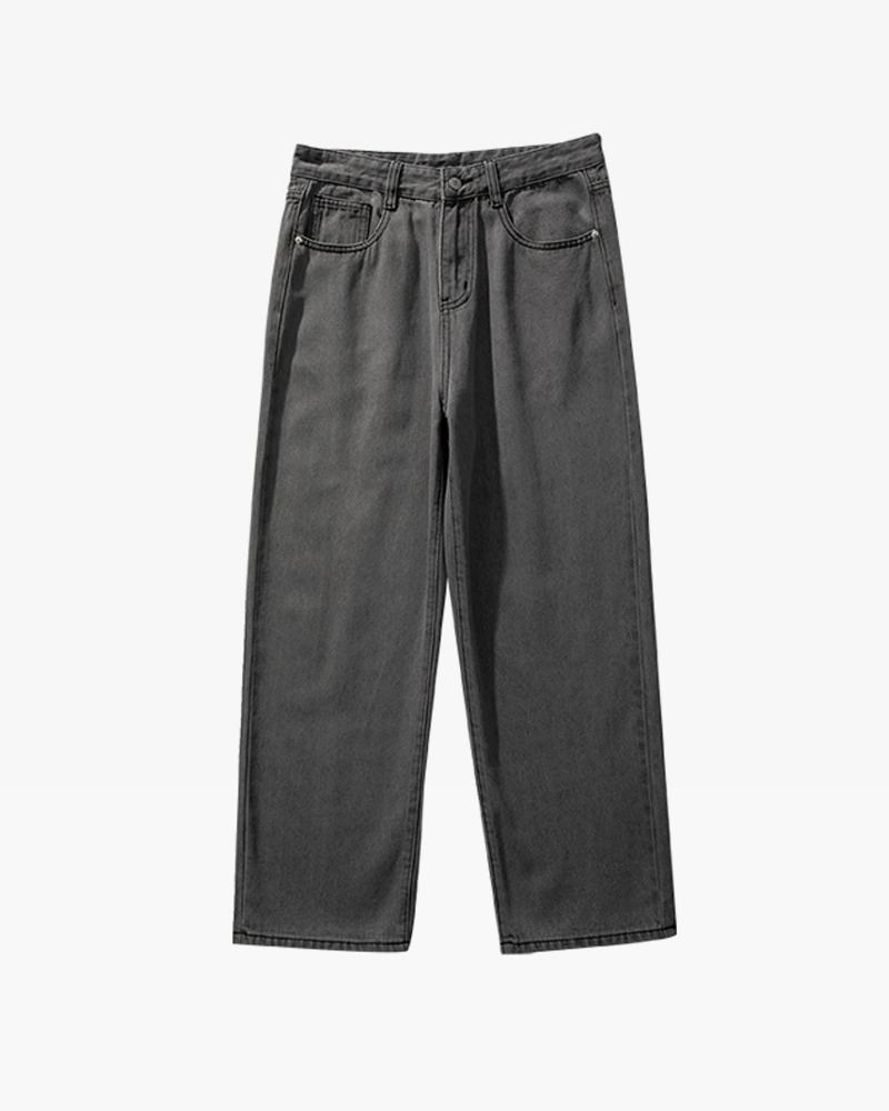 Y2K Grunge Gray Baggy Jeans - Retro 90S Fashion, Summer Y2K Outfits, Hip Hop Style