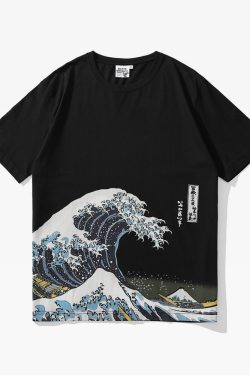 Y2K Grunge Great Wave Off Kanagawa Shirt - 90S Retro Summer Outfit, Y2K Fashion Top