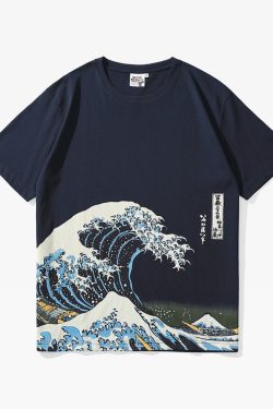 Y2K Grunge Great Wave Off Kanagawa Shirt - 90S Retro Summer Outfit, Y2K Fashion Top