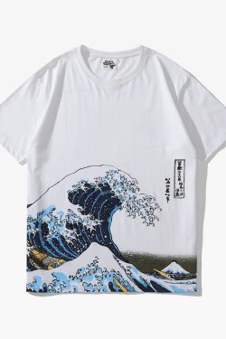 Y2K Grunge Great Wave Off Kanagawa Shirt - 90S Retro Summer Outfit, Y2K Fashion Top