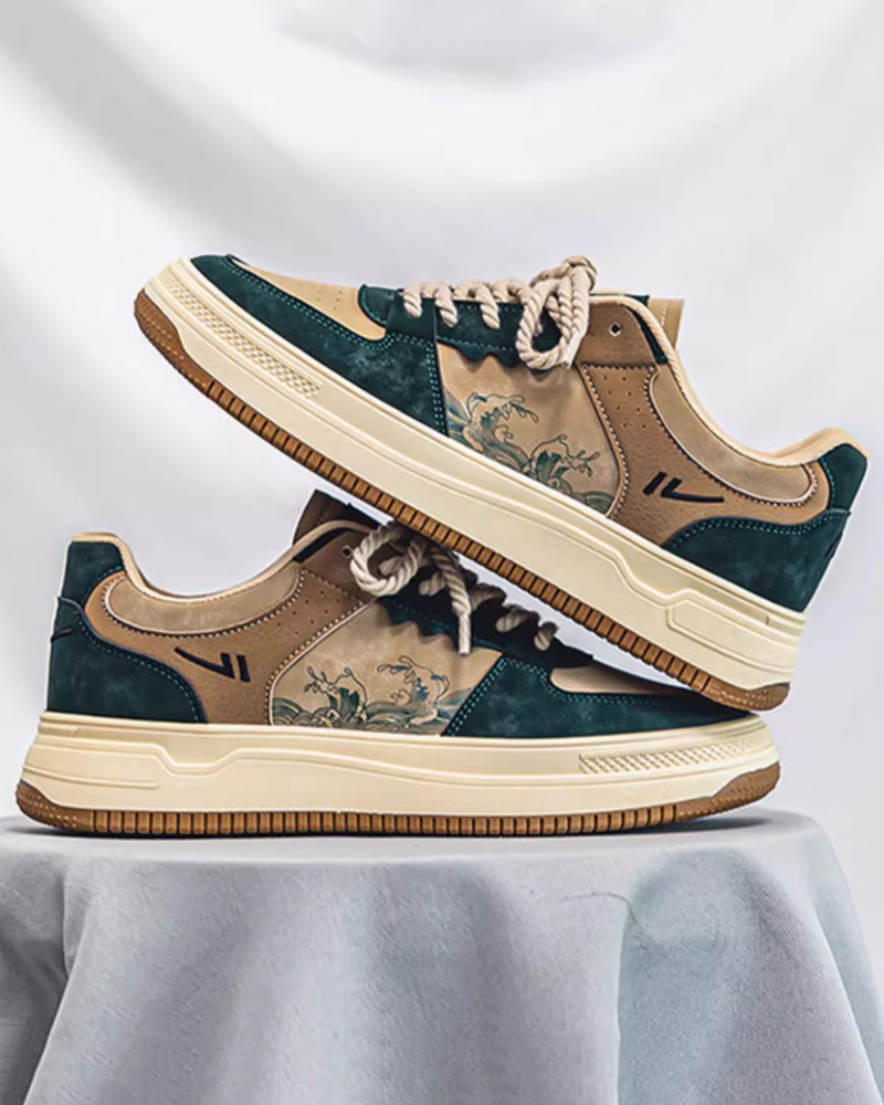 Y2K Grunge Great Wave Off Kanagawa Shoes - Retro 90S Fashion, Summer Y2K Outfits, Popstar Style