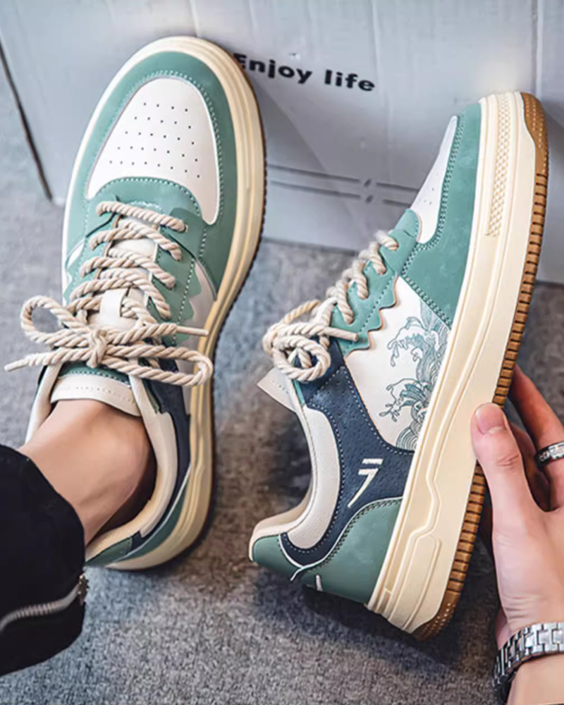 Y2K Grunge Great Wave Off Kanagawa Shoes - Retro 90S Fashion, Summer Y2K Outfits, Popstar Style