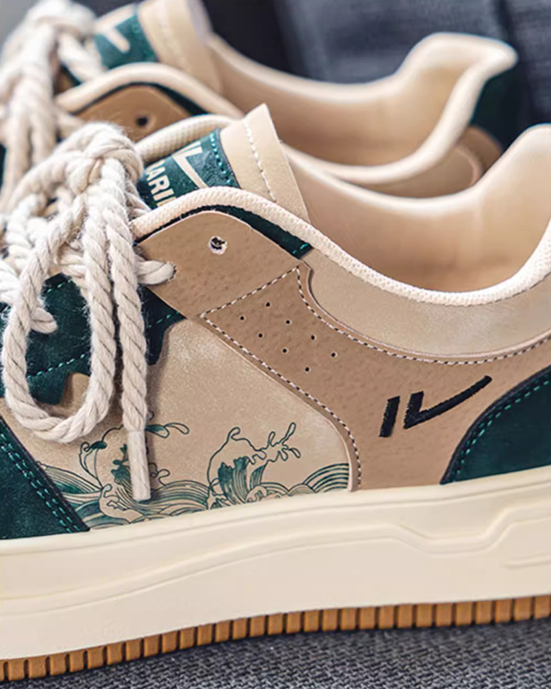 Y2K Grunge Great Wave Off Kanagawa Shoes - Retro 90S Fashion, Summer Y2K Outfits, Popstar Style