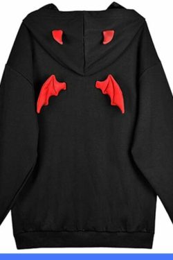 Y2K Grunge Hades Devil Hoodie - Retro 90S Fashion, Gothic Y2K, Summer Y2K Outfits