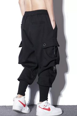 Y2K Grunge Harem Cargo Pants - Retro 90S Summer Outfit, Gothic Y2K Fashion, Hip Hop Style