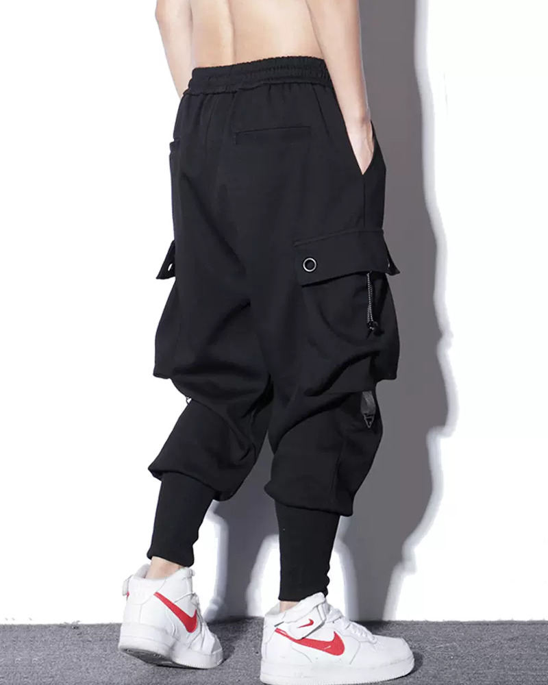 Y2K Grunge Harem Cargo Pants - Retro 90S Summer Outfit, Gothic Y2K Fashion, Hip Hop Style
