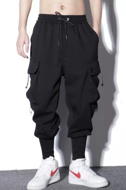 Y2K Grunge Harem Cargo Pants - Retro 90S Summer Outfit, Gothic Y2K Fashion, Hip Hop Style