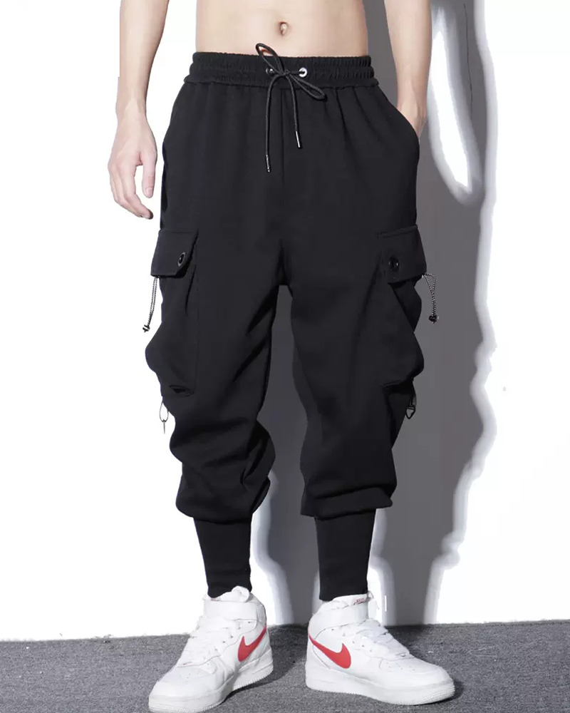 Y2K Grunge Harem Cargo Pants - Retro 90S Summer Outfit, Gothic Y2K Fashion, Hip Hop Style