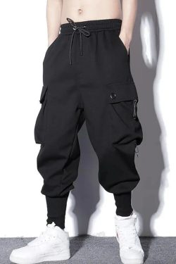 Y2K Grunge Harem Cargo Pants - Retro 90S Summer Outfit, Gothic Y2K Fashion, Hip Hop Style