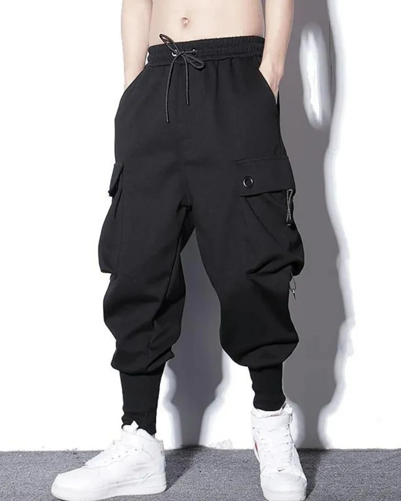 Y2K Grunge Harem Cargo Pants - Retro 90S Summer Outfit, Gothic Y2K Fashion, Hip Hop Style