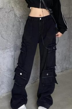 Y2K Grunge Hazel Cargo Pants - 90S Retro Summer Outfit, Y2K Fashion, Pastel Goth Style