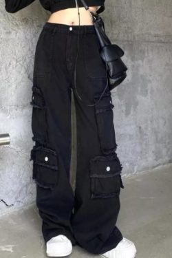 Y2K Grunge Hazel Cargo Pants - 90S Retro Summer Outfit, Y2K Fashion, Pastel Goth Style