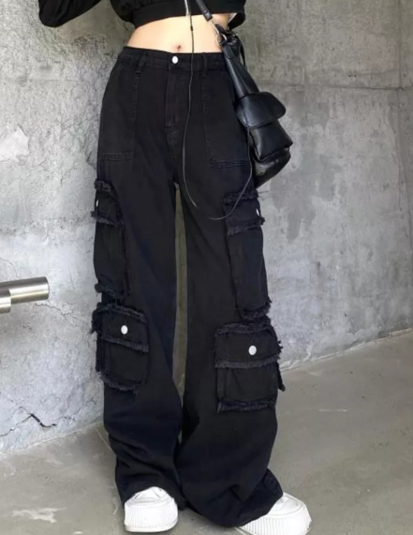 Y2K Grunge Hazel Cargo Pants - 90S Retro Summer Outfit, Y2K Fashion, Pastel Goth Style