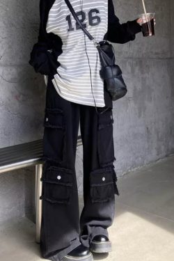 Y2K Grunge Hazel Cargo Pants - 90S Retro Summer Outfit, Y2K Fashion, Pastel Goth Style