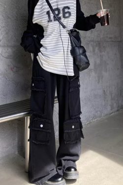 Y2K Grunge Hazel Cargo Pants - 90S Retro Summer Outfit, Y2K Fashion, Pastel Goth Style