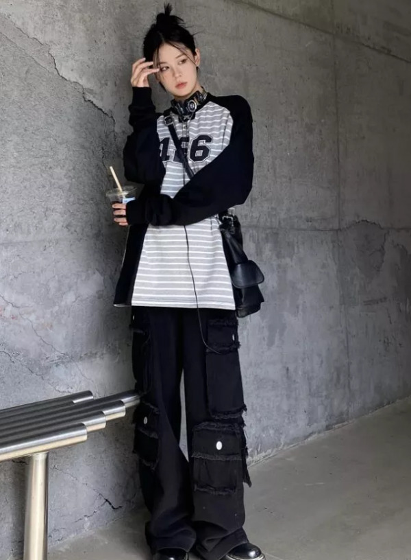 Y2K Grunge Hazel Cargo Pants - 90S Retro Summer Outfit, Y2K Fashion, Pastel Goth Style