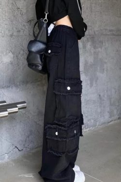 Y2K Grunge Hazel Cargo Pants - 90S Retro Summer Outfit, Y2K Fashion, Pastel Goth Style