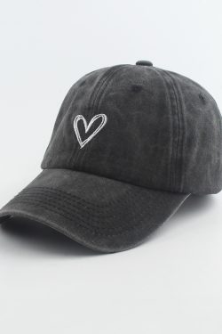Y2K Grunge Heart Baseball Cap - Retro 90S Fashion, Summer Y2K Outfits, Pastel Goth Style