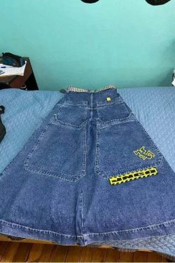 Y2K Grunge High-Waisted Graphic Jeans - Gothic Punk, 90S Hip-Hop, Versatile Casual Pants