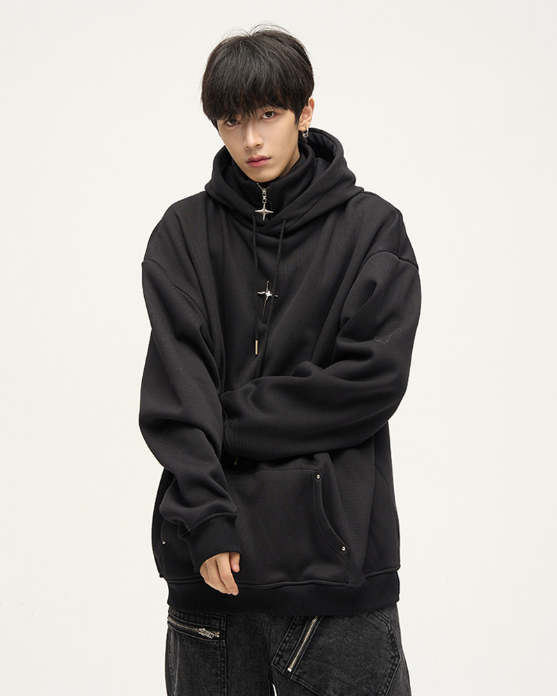 Y2K Grunge High Collar Hoodie - Retro 90S Fashion, Summer Outfits, And Pastel Goth Style Y2K Grunge High Collar Hoodie - Retro 90S Fashion, Summer Outfits, And Pastel Goth Style