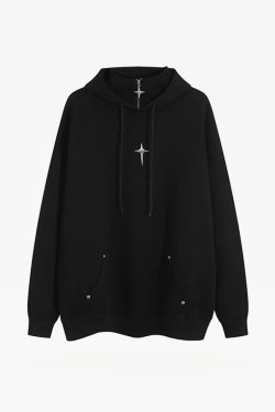 Y2K Grunge High Collar Hoodie - Retro 90S Fashion, Summer Outfits, And Pastel Goth Style