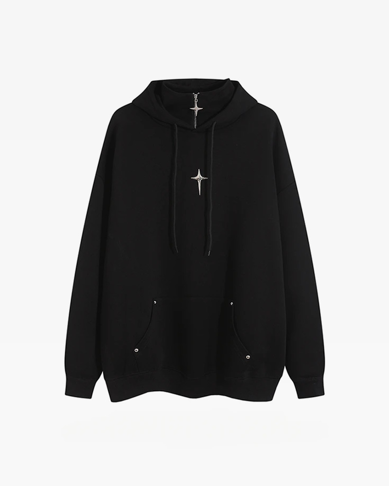 Y2K Grunge High Collar Hoodie - Retro 90S Fashion, Summer Outfits, And Pastel Goth Style Y2K Grunge High Collar Hoodie - Retro 90S Fashion, Summer Outfits, And Pastel Goth Style