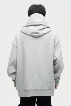 Y2K Grunge High Collar Hoodie - Retro 90S Fashion, Summer Outfits, And Pastel Goth Style