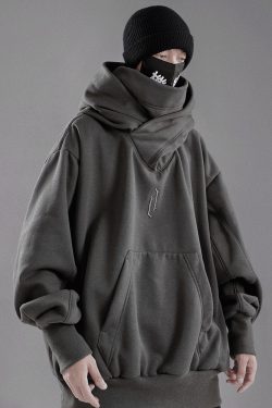 Y2K Grunge High Collar Hoodie - Retro 90S Fashion, Summer Outfits, And Pastel Goth Style