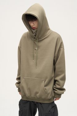 Y2K Grunge High Collar Hoodie - Retro 90S Fashion, Summer Outfits, And Pastel Goth Style