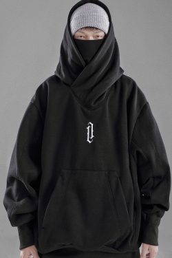 Y2K Grunge High Collar Hoodie - Retro 90S Fashion, Summer Outfits, And Pastel Goth Style