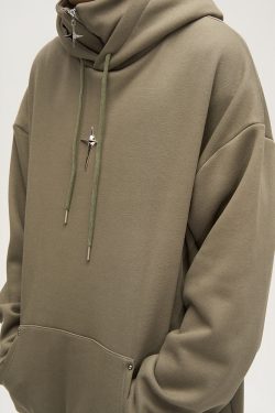 Y2K Grunge High Collar Hoodie - Retro 90S Fashion, Summer Outfits, And Pastel Goth Style