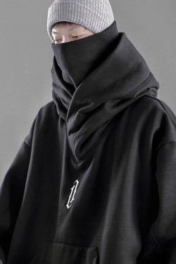 Y2K Grunge High Collar Hoodie - Retro 90S Fashion, Summer Outfits, And Pastel Goth Style