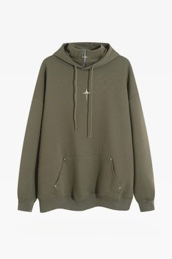 Y2K Grunge High Collar Hoodie - Retro 90S Fashion, Summer Outfits, And Pastel Goth Style