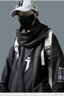 Y2K Grunge High Neck Fish Mouth Hoodie - 90S Fashion, Retro Style, Y2K Summer Outfits