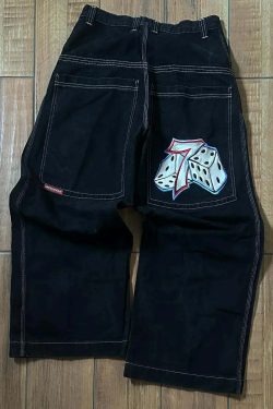 Y2K Grunge High Waist Baggy Jeans - Vintage Harajuku Wide-Leg Pants For Women, Gothic Streetwear