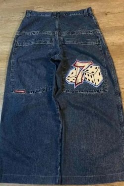 Y2K Grunge High Waist Baggy Jeans - Vintage Harajuku Wide-Leg Pants For Women, Gothic Streetwear