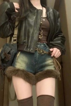 Y2K Grunge High Waist Blue Denim Shorts - Vintage 90S A-Line Jeans For Women