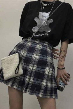 Y2K Grunge High Waist Skirt - 90S Fashion, Retro Style, Summer Y2K Outfits, Gothic Y2K